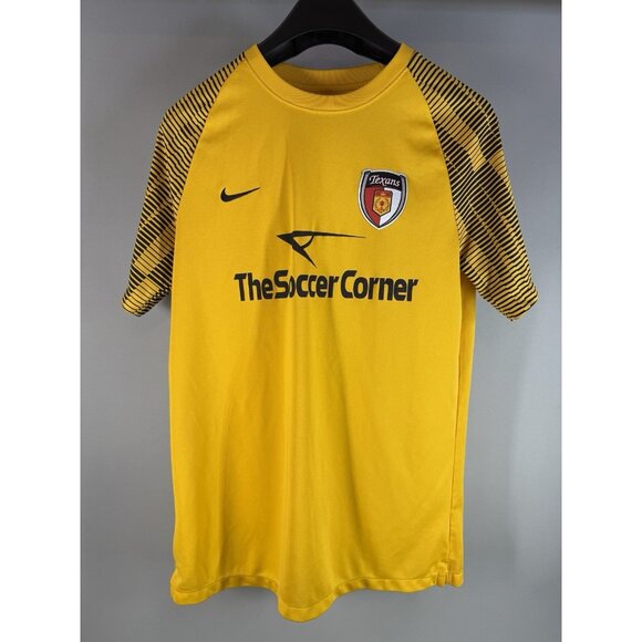 Nike Dri-Fit Dallas Texans Soccer Shirt Mens L Yellow Nike Premier Club Slim - Picture 1 of 12